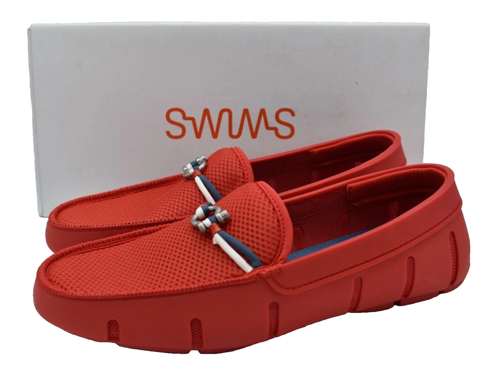 SWIMS Riva Loafers Mens 7 Red Slip On Boat Shoes Mesh Waterproof New in Box